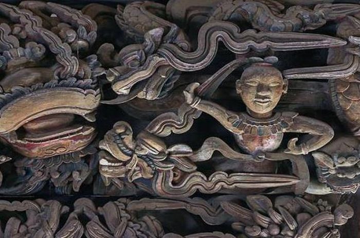  Chạm tiên trên đình Hoàng Xá, Ứng Hòa, Hà Nội. Ảnh: Trần Trung Hiếu. 