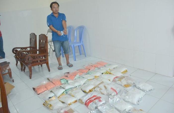  Thái cùng tang vật 45 kg ma túy. Ảnh: Công an cung cấp. 