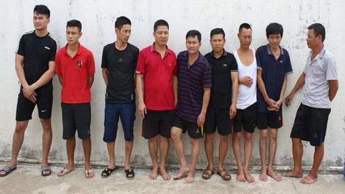 Nhóm đối tượng bị bắt giữ.