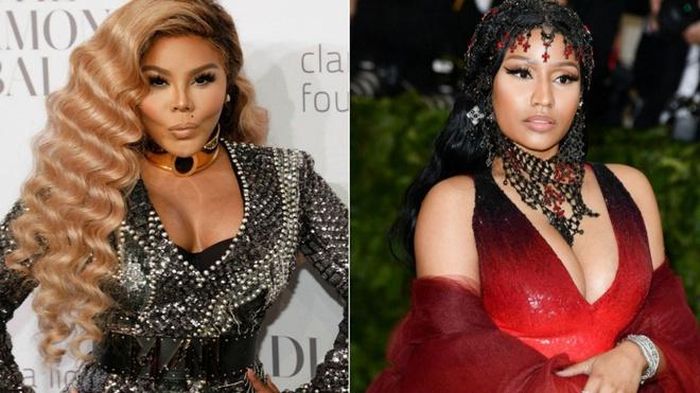  Vốn là rapper có tính cách mạnh mẽ, Nicki Minaj nhanh chóng đáp trả, từ việc cố tình bắt chước hình ảnh Lil' Kim đến dùng ca từ gắt gỏng đáp trả đàn chị trong Stupid Hoe. Hàng loạt ca khúc như Tragedy, Y.U.Mad, Roman Revenge cũng được cho là nhắm đến Lil'Kim. Kể từ đó, đôi bên không nhìn mặt nhau. Đến khi Nicki Minaj thành công với loạt hit như Va Va Voom, Starship, Anaconda, Lil' Kim tỏ ra đuối sức hơn hẳn so với đàn em. Ảnh: Vogue. 