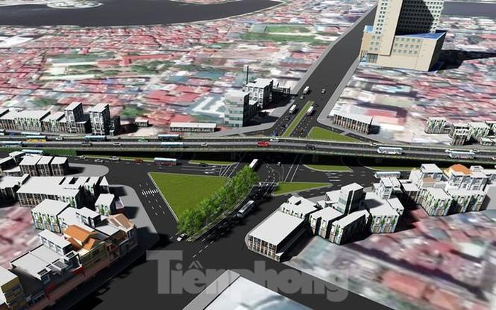 Tại hai đầu cầu - phần tiếp giáp với đường và đường dẫn, thiết kế lưu ý: để khắc phục độ chênh cao giữa đường song hành lên cầu và đường Vành đai 1 sử dụng tường chắn có cốt. Chiều dài tường chắn được bố trí từ sau đuôi mỗ đến vị trí chênh cao giữa đường song hành lên cầu và đường vành đai 1 khoảng 1,0m. 