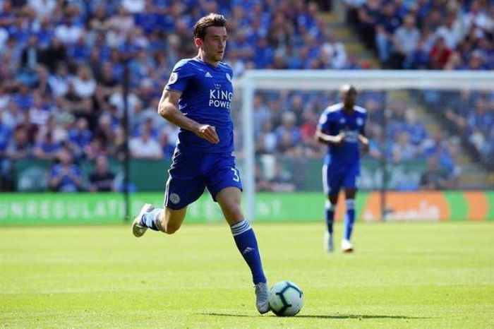 Chilwell trong màu áo Leicester City. 