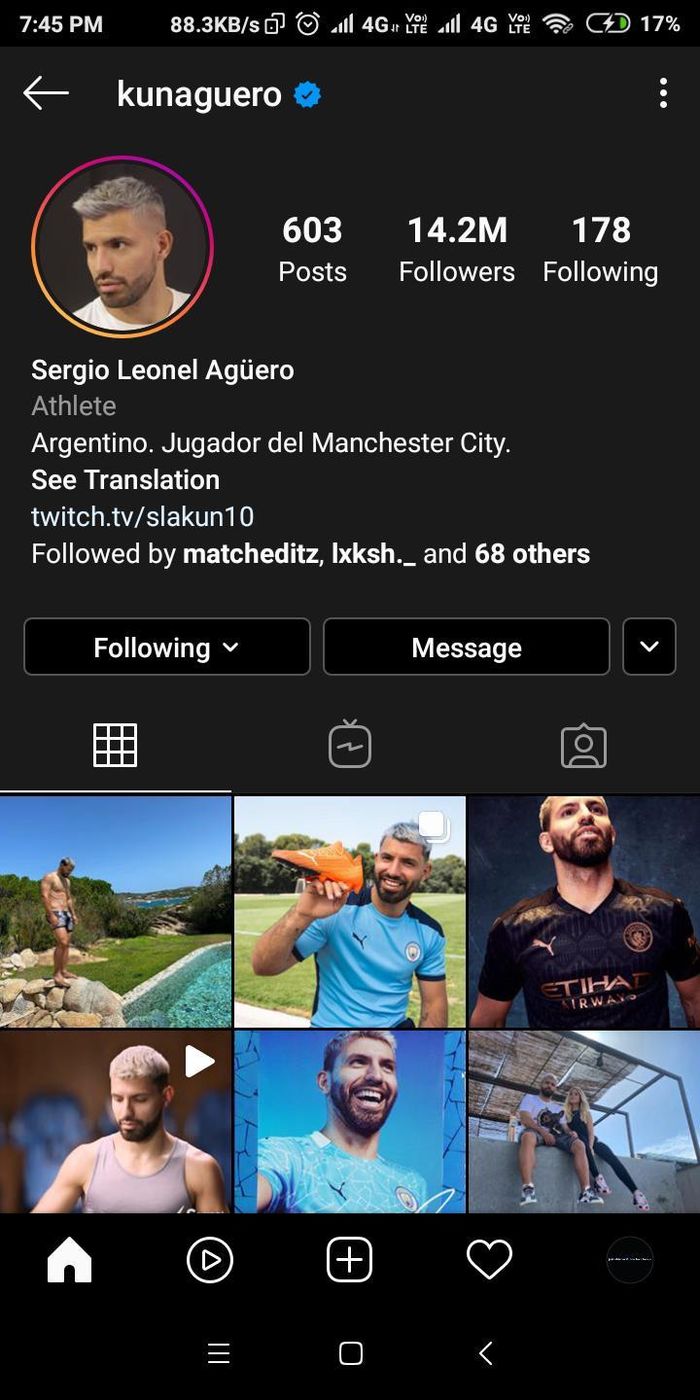 Tên Instagram mới của Aguero đã không còn số 10.
