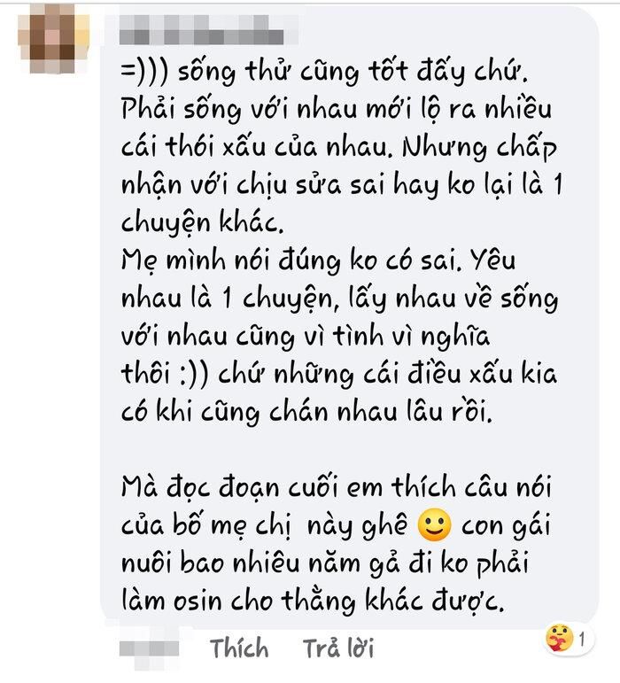 Dân tình ủng hộ với quyết định của cô gái