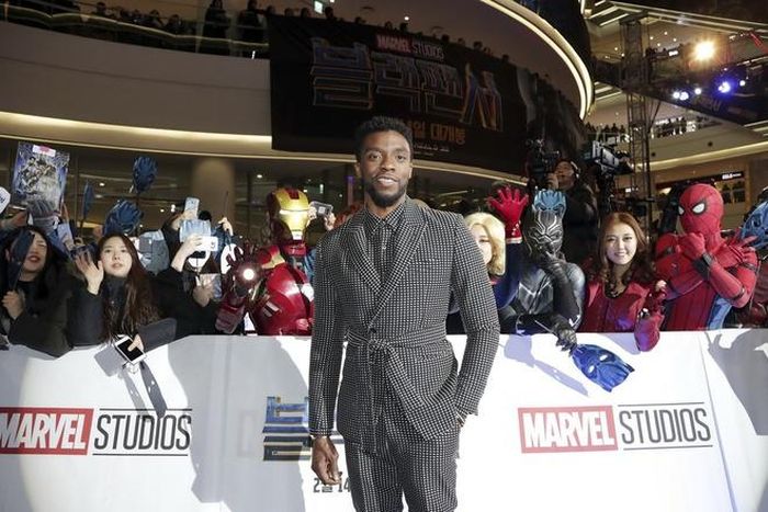 Chadwick Boseman tại sự kiện ra mắt bộ phim Black Panther ở Hàn Quốc năm 2018. Ảnh: Disney.