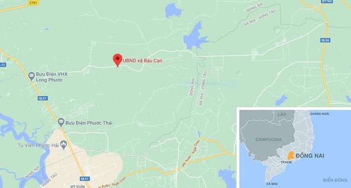  Vụ trộm xảy ra tại xã Bàu Cạn. Ảnh: Google Maps. 