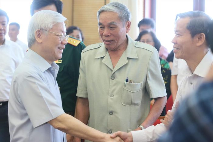 Tổng Bí thư, Chủ tịch nước Nguyễn Phú Trọng trong lần tiếp xúc cử tri Hà Nội. Ảnh: Như Ý 