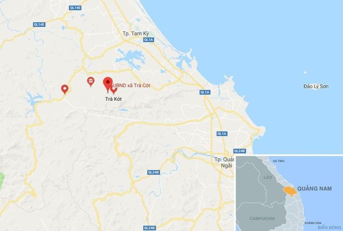  Xã Trà Kót, huyện Bắc Trà My, Quảng Nam, nơi xảy ra vụ phá rừng. 