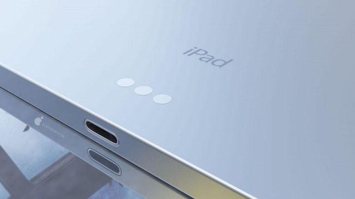  Thay đổi tiếp theo nằm ở cổng kết nối. Thay cho Lightning, iPad Air 2020 sẽ là dòng iPad tiếp theo chuyển sang cổng USB-C để sạc, truyền dữ liệu và kết nối với thiết bị ngoại vi. Cổng âm thanh 3,5 mm sẽ bị loại bỏ nên máy chỉ dùng được với tai nghe Bluetooth. 