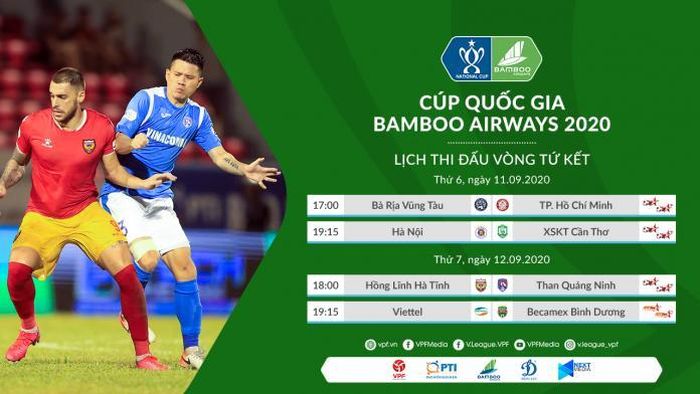 Lịch thi đấu vòng tứ kết. 