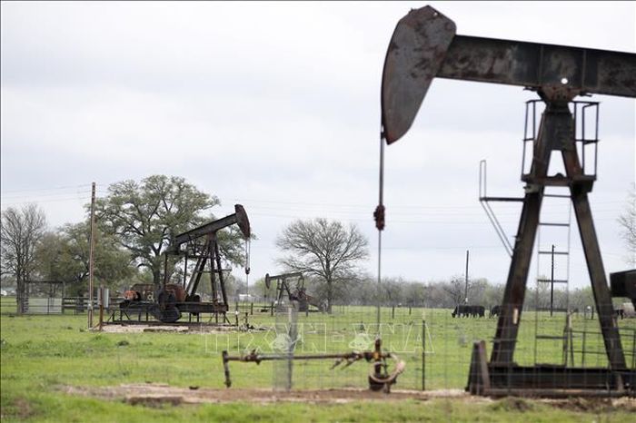 Một trạm bơm dầu ở Luling, bang Texas, Mỹ. Ảnh tư liệu: THX/TTXVN