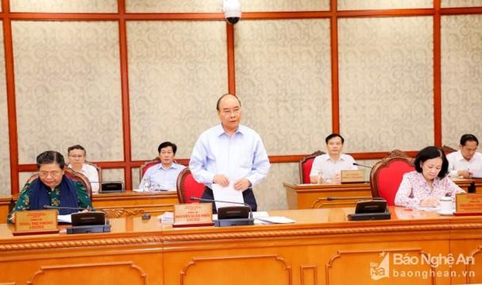 Thủ tướng Chính phủ Nguyễn Xuân Phúc phát biểu tại cuộc làm việc. Ảnh: Thành Duy