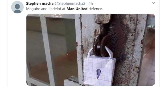 Hình ảnh Maguire và Lindelof ở hàng phòng ngự của MU