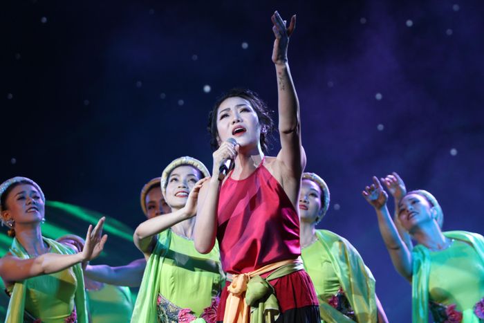 NSƯT Minh Thu - người sở hữu 2 album nhạc Phó Đức Phương tại liveshow Khúc hát Phiêu ly. Ảnh: Nguyễn Mạnh Hà
