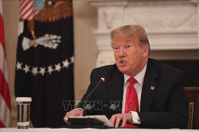 Tổng thống Mỹ Donald Trump phát biểu tại cuộc họp ở Washington, DC ngày 18/6/2020. Ảnh: AFP/TTXVN