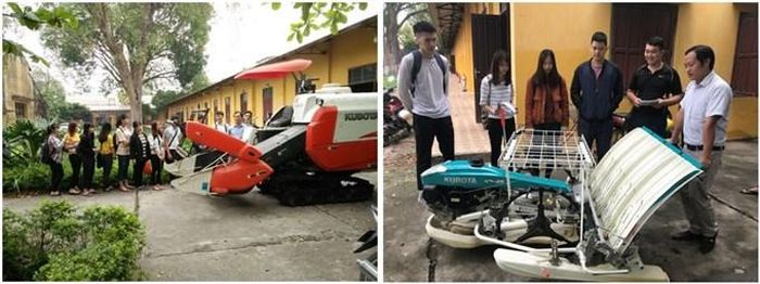  Sinh viên thực hành với máy Kubota tại khoa Cơ điện, Học viện Nông nghiệp Việt Nam 