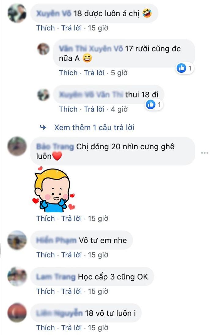 Dù không biết nữ diễn viên đang đội mái giả để phục vụ cho vai diễn hay cắt phăng đi phần tóc thật, song bên dưới phần bình luận, ai cũng dành lời khen ngợi không ngớt cho cô. Nhiều người còn cho rằng Lê Phương vẫn có thể nhận mình là cô nữ sinh 18 tuổi mà chẳng hề “lố”. 