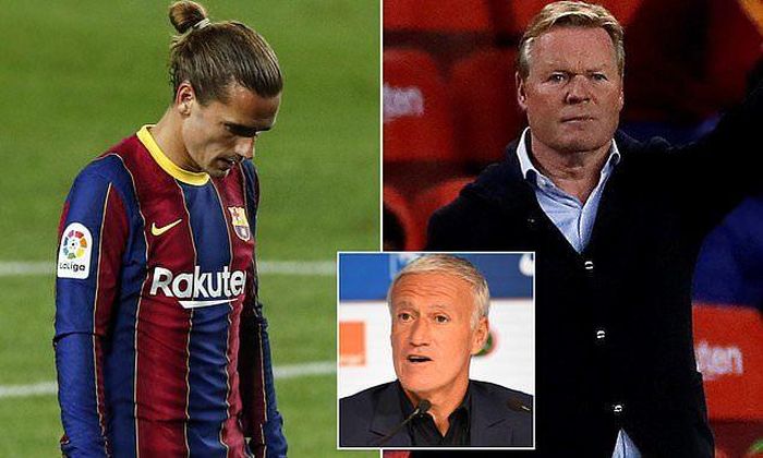 Deschamps nói Griezmann không vui tại Barca vì Koeman không để anh đá đúng vị trí sở trường