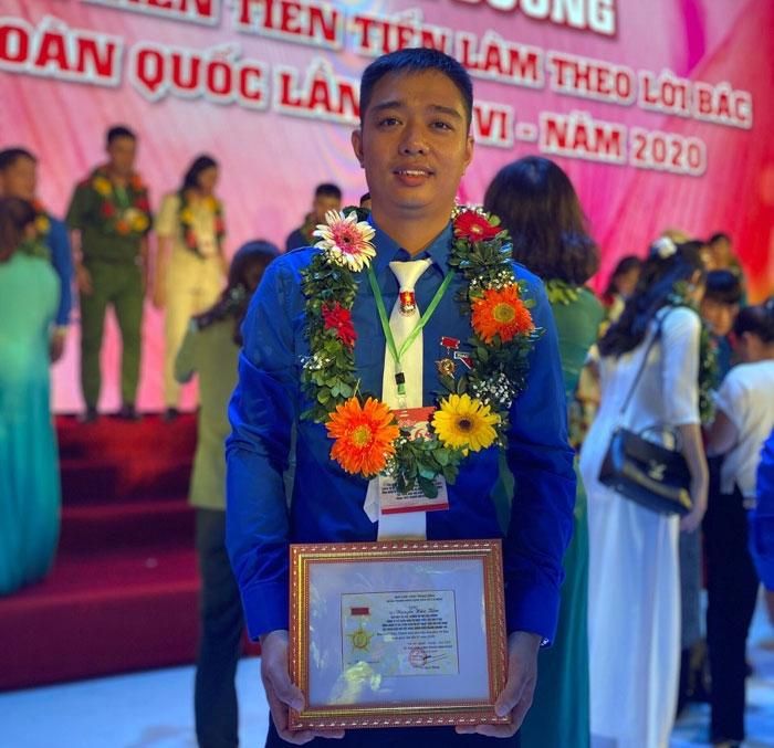Nguyễn Hữu Tiềm được Trung ương Đoàn TNCS Hồ Chí Minh tuyên dương Thanh niên tiên tiến làm theo lời Bác toàn quốc lần thứ VI - năm 2020
