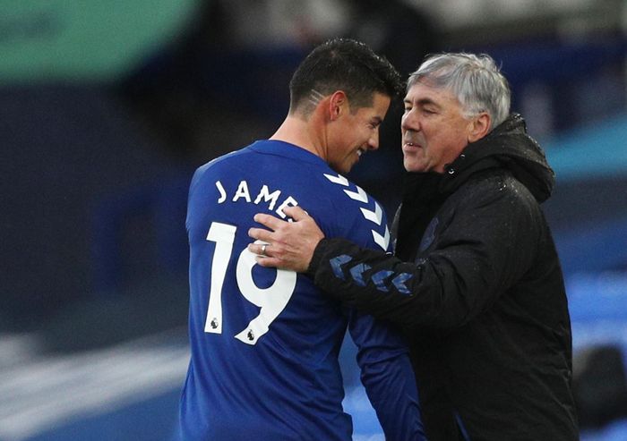  HLV Ancelotti và Rodriguez rất hợp nhau. Ảnh: Getty. 