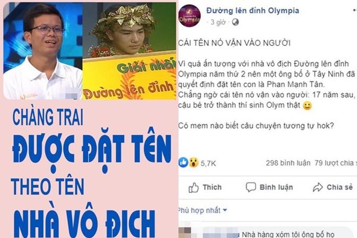  Đặt tên con theo nhà vô địch và cái kết sau 17 năm.