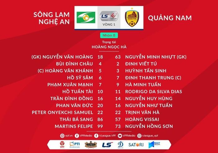 Đội hình xuất phát