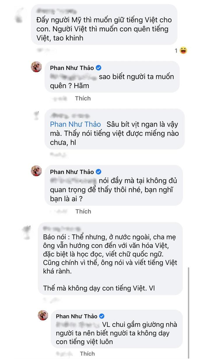 Phan Như Thảo lại bị chỉ trích vì không dạy tiếng Việt cho con gái