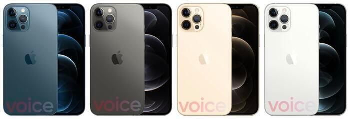 Chiếc iPhone 12 Pro Max của Apple trong một hình ảnh rò rỉ sát giờ ra mắt. Ảnh: Voice