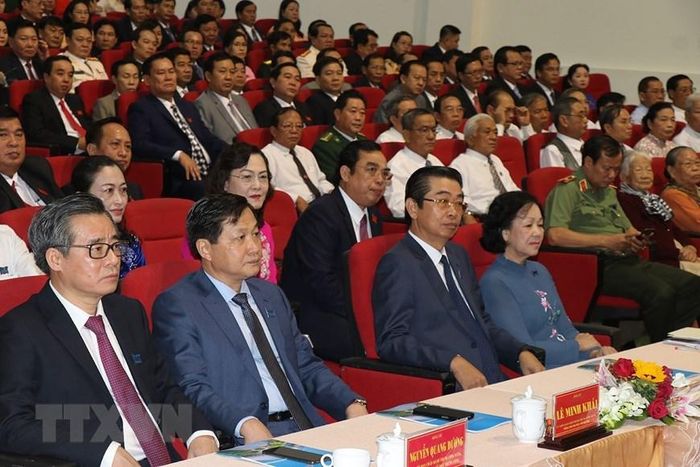  Bà Trương Thị Mai, Ủy viên Bộ Chính trị, Bí thư Trung ương Đảng, Trưởng Ban Dân vận Trung ương dự và phát biểu chỉ đạo Đại hội. (Ảnh: Huỳnh Sử/TTXVN) 