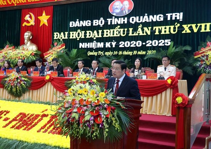 Ông Phan Đình Trạc, Bí thư Trung ương Đảng, Trưởng Ban Nội chính Trung ương phát biểu chỉ đạo Đại hội. (Ảnh: Nguyên Lý/TTXVN)