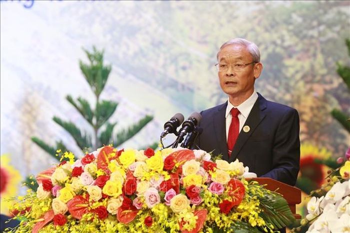 Bí thư Tỉnh ủy Đồng Nai Nguyễn Phú Cường phát biểu khai mạc Đại hội Đảng bộ tỉnh Đồng Nai lần thứ XI. Ảnh: Lê Xuân/TTXVN