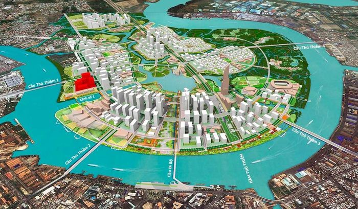 Phối cảnh đô thị Thủ Thiêm trong tương lai. Ảnh: HCMC. 