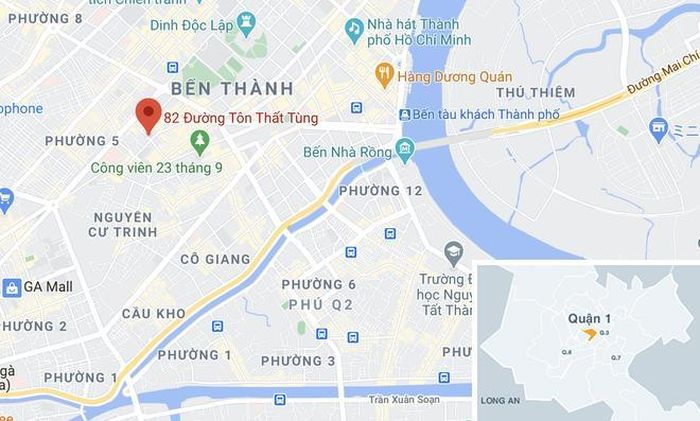 Đường Tôn Thất Tùng, quận 1, nơi xảy ra vụ cháy. Ảnh: Google Maps.
