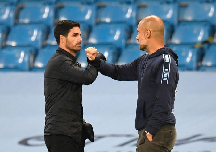  Mikel Arteta có thể thoát khỏi cái bóng của Pep Guardiola. Ảnh: Getty Images. 