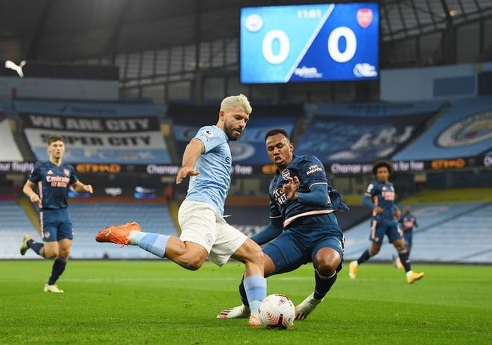 Aguero trở lại giúp mặt trận tấn công của Man City chơi tốt hơn. Ảnh: Reutesrs.