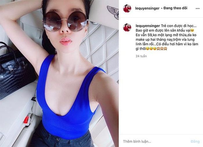 Trong suốt 2 tháng ở nhà mùa dịch, Lệ Quyên không hề đụng đến phấn son, tự tin khoe mặt mộc rạng rỡ.