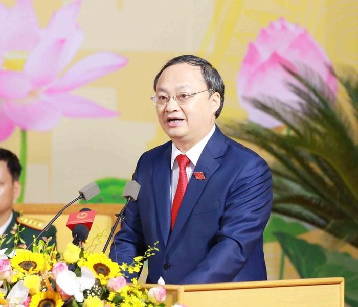 Ông Đỗ Tiến Sỹ, Ủy viên Trung ương Đảng, Bí thư Tỉnh ủy Hưng Yên phát biểu khai mạc Đại hội. (Ảnh: Phương Hoa/TTXVN)