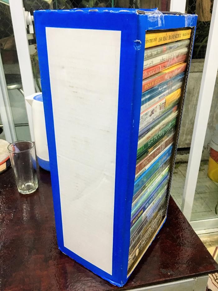 “Hô biến” thùng đựng sữa thành hộp đựng sách
