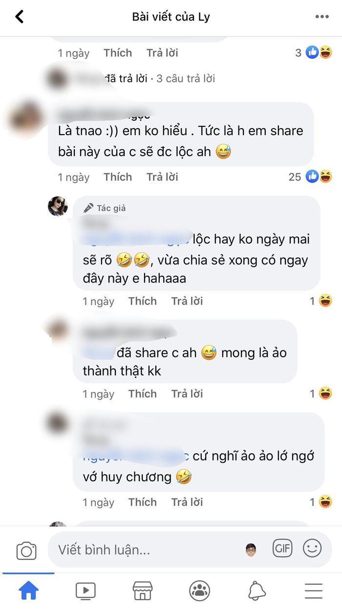 Chủ nhân của dòng trạng thái nhiệt tình bình luận dạng nửa đùa nửa thật.