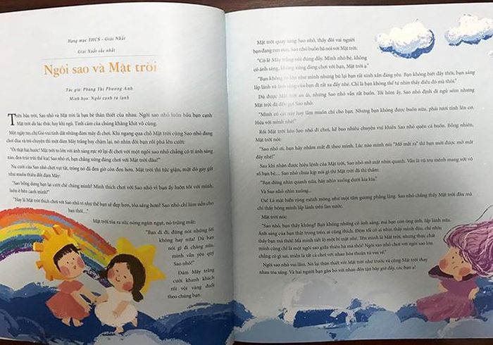 Bài "Ngôi sao và Mặt trời" của em Phùng Thị Phương Anh đạt Giải xuất sắc nhất