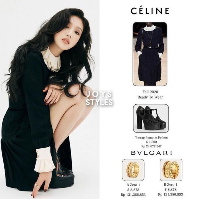  Ngoài ra, "gà" nhà SM cũng lựa chọn giày độn đế cùng tông như Lisa để mang đến tổng thể hài hòa, cổ điển. Điều này khiến nhiều người hâm mộ "búp bê Thái" cho rằng Joy đang cố tình bắt chước Lisa. Dù vậy, một số dân mạng vẫn ủng hộ nữ ca sĩ sinh năm 1996, thậm chí khen cô mặc đẹp hơn thành viên BlackPink. Ảnh: @joysstyles_. 