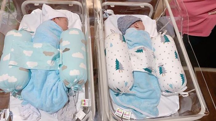 Các bé có cân nặng lúc lọt lòng lần lượt là 2,7 kg và 2,5 kg.