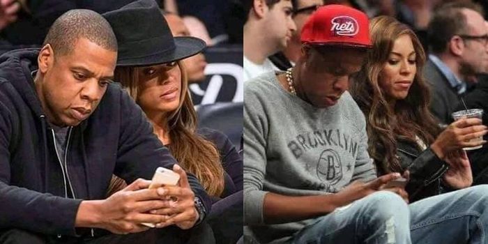 Đến cả Beyonce còn liếc mắt vào điện thoại của ông xã Jay-Z thì nào có loại trừ được ai. (Ảnh: DailyMail)