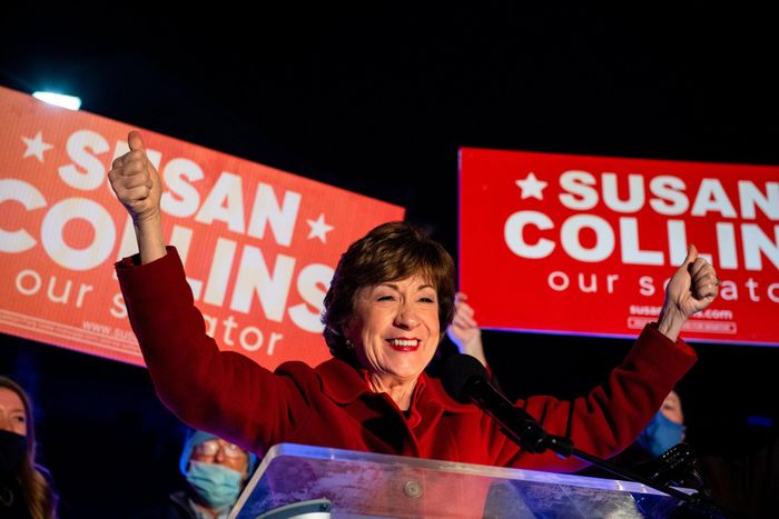 Thượng nghị sĩ Susan Collins tái đắc cử ở bang Maine dù trước đó bị dẫn trước trong các cuộc thăm dò dư luận. Ảnh: New York Times. 