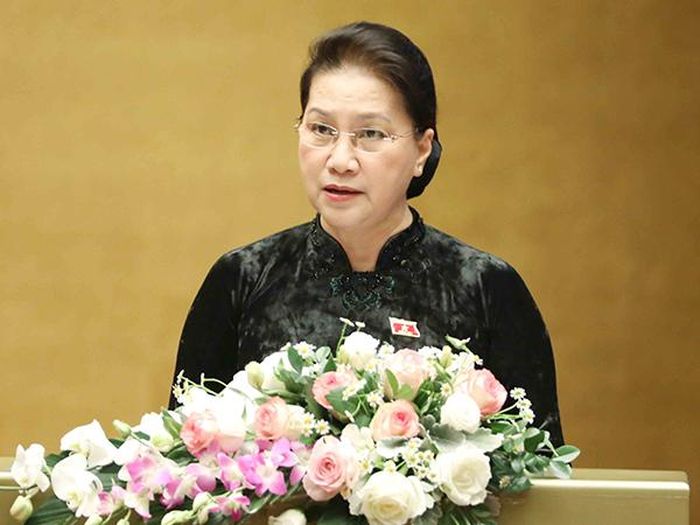 Chủ tịch Quốc hội Nguyễn Thị Kim Ngân phát biểu bế mạc Kỳ họp. Ảnh: Phương Hoa - TTXVN