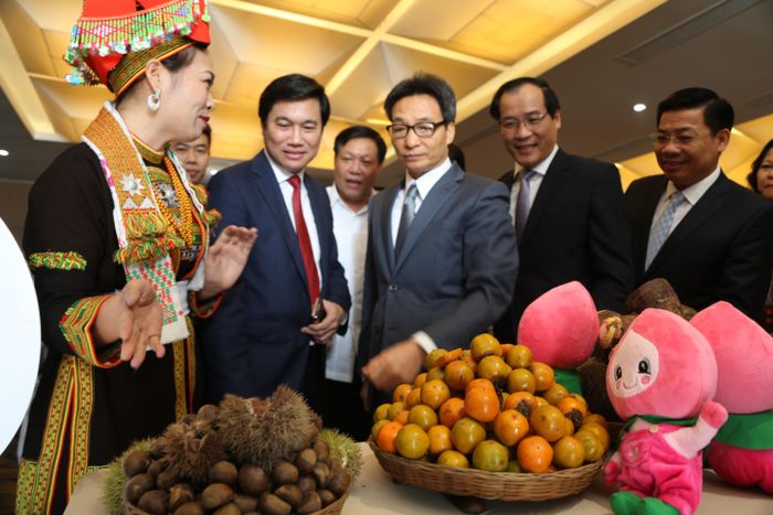 Nhiều sản phẩm đặc thù của các địa phương vùng Đông Bắc được giới thiệu tới các đại biểu tham dự hội nghị.