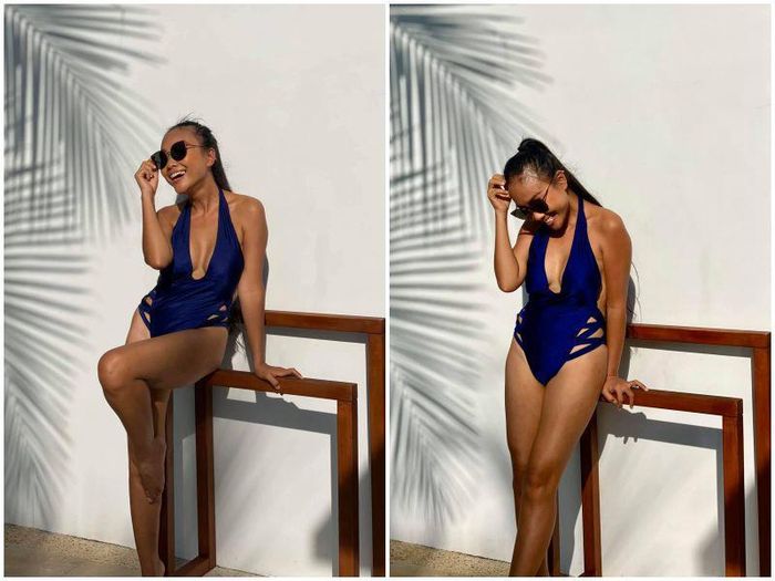 Diện bikini xẻ sâu gợi cảm, Đoan Trang khoe trọn hình thể đẹp mê với số đo ba vòng hút hồn và đôi chân dài miên man. Đặc biệt cả làn da và mái tóc người đẹp đều hoàn hảo không tì vết. Tuy nhiên khi soi kỹ, dân tình dễ dàng nhận thấy làn da của Đoan Trang không hề đều màu mà vẫn tồn tại những mảng trắng lệch tông. Bên cạnh đó, tấm lưng nõn nà của cô cũng hằn lên những nếp nhăn và để lộ dấu hiệu thừa cân.