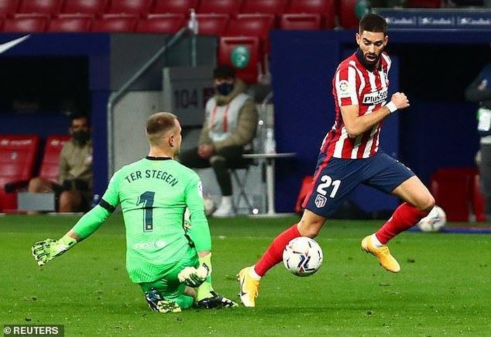 Tình huống Carrasco ghi bàn thắng duy nhất của trận đấu cho Atletico