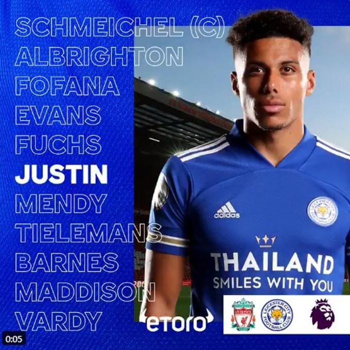 Đội hình ra sân của Liverpool và Leicester
