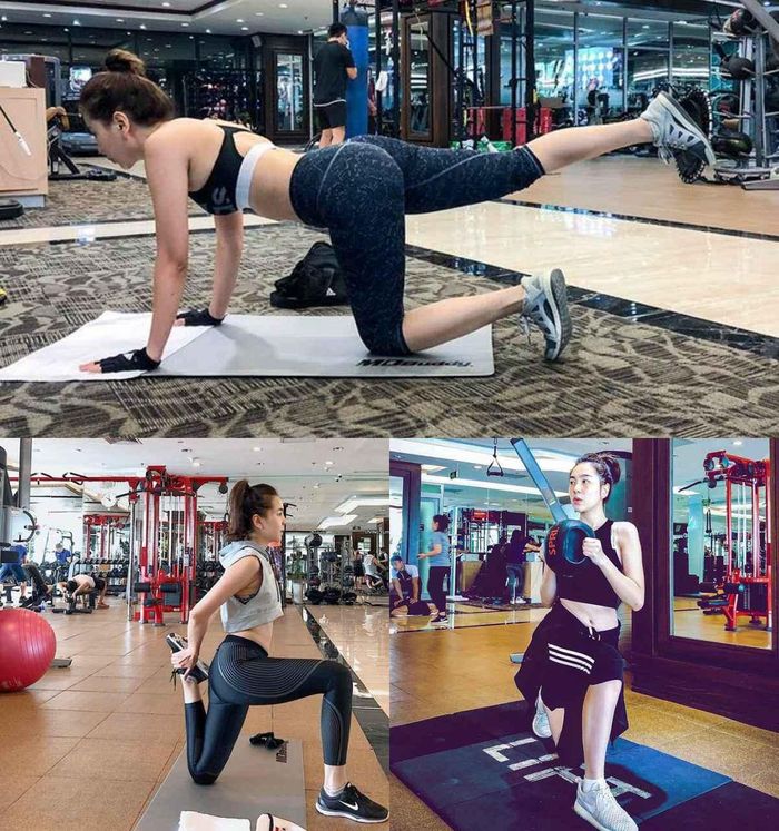 Mai Ngọc thường tranh thủ thời gian mọi lúc mọi nơi: sáng sớm trước khi đi làm, buổi trưa nghỉ ngơi hay chiều tối tan làm để tập luyện. Những hình ảnh của cô chia sẻ lúc nào cũng ướt đẫm mồ hôi, không hề có lấy một sự "giả trân" làm màu.